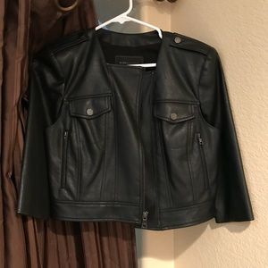 BCBGMAXAZRIA Leather Capelet